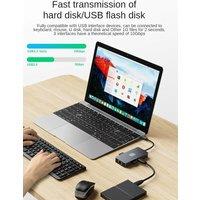 USB-C Hub Docking Station, 6-in-1, USB 3.2 Gen2 10Gbps, 100W PD Charging, 1000M Ethernet, 4K60HZ HDMI,Gray,Applicable to Compute