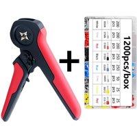 New type tubular terminal crimping pliers with 1200 PCS terminals, cold-press square wire tool, labor-saving electrician pliers