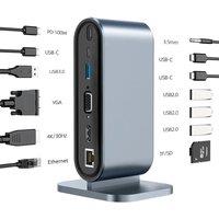 Expand Your Workspace 12-in-1 USB C Hub Dock with 4K HDMI, 100W PD, Ethernet, 3x USB 3.0. The Ultimate Laptop Docking Station.