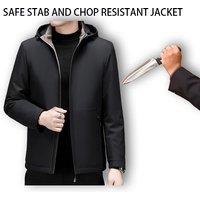 Hidden Polymer Composite Anti Stab Men Jacket Winter Warmth Safety Anti Cut Fbi Police Bodyguard Tactical Anti hacker Clothing