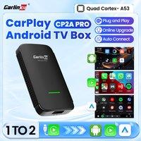 CarlinKit CP2A Pro Android TV Box &Wireless Android Auto & CarPlay 3-In-1 Adapter Wireless Auto Connect For Netflix Smart Ai Box