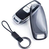 Black Transparent Car Key Fob Case Cover For Audi A3/S3 A6(C8) A7 A8 Q7 Q8 e-tron Sportback/GT S6 S7 S8 Keychain Accessories