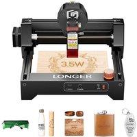 LONGER RAY5 Mini Laser Engraver 3.5W, 0.04mm precision12, 000mm/min, LightBurn/LaserGRBL, 130*140mm Working Area, 300+ Materials