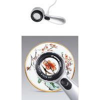 30X Portable Handheld Illuminated Magnifier USB Rechargeable Jewelry Magnifying Glass w Scale White LED UV Light f Identifying