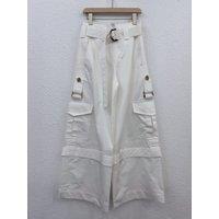 Women New High Quality White Long Wide Leg Pants with Belt Solid Loose Elegant Chic Bottoms Luxury Casual Runway Designer Pocket