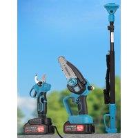 2.5cm Electric Pruning Shears, 6-Inch Lithium Electric Saw 2.5m Telescopic Extension Pole Outdoor Garden Pruning Combination Set