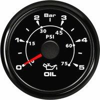 Auto 52mm 0-75Psi Pointer Oil Pressure Gauges Marine 0-5Bar Show Oil Pressure Meters 10-180ohm Input Signal Devices 9-32v