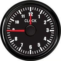 52mm Pointer Clock Gauges 0-12H Display Clock Meters IP67 Waterproof Hourmeters Time Gauges with Blue Backlight for Car Boat