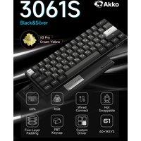 Akko 3061S Black&Silver Wired Mechanical Gaming Keyboard RGB Backlit Russian ASA Profile PBT Double Shot Keycaps