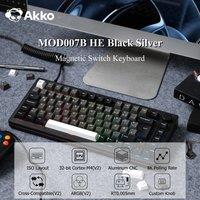 Akko MOD007B HE Mechanical Keyboard Black 75% ISO-DE Aluminum CNC Magnetic Switch Rapid Trigger 0.005mm 8K ARGB Gaming Keyboard