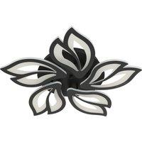 45W Acrylic Petal Ceiling Light, 3000-6500K Infinite Dimming With Remote Control, Black Ceiling Light for Living Room, Bedroom