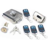 DIY battery Smart Home Security Electronic Lock Stealth Wireless Remote Control Home Door Locks bolt latch 4 remote controls