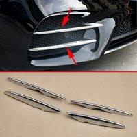 Chrome Front Bumper Grill Cover Fog Light Trims For 2016 2017 2018 2019 Mercedes GLC X253 C253