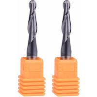 2pcs/Lot R2.0*D6*20*50L*2F Solid Carbide 6mm Ball Nose Tapered End Mills Router Bits CNC Taper Wood Metal Milling Cutter
