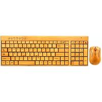 Bamboo Wireless Keyboard Mouse KIt Combo Set For Laptop PC Office USB Plug And Play,Natural Mice