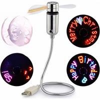 USB Mini Ego Fans Creative Gift With RGB LED Light Cool Gadget Custom Programming Message Fan Adjustable Multi-language Dropship