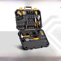 DEKO DKMT128/DKMT196 Home DIY Tool Set Auto Repair Combination Package Hand Tool Kit with Plastic