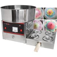 XEOLEO Commercial Cotton Candy Maker 1000W Electric Cotton Candy Machine DIY Fancy Candy Floss Machine 4 Tank Stainless Steel