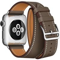 40/44mm 41mm Double Tour Leather Loop for Apple Watch Band SE7 6 5 42/38mm 45mm Extra-long Strap for iWatch Belt 4 3 2 1 Correa