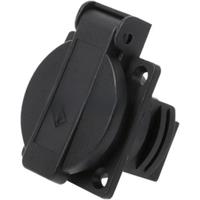 Black IP44 16A 250V electrical AC power socket European universal industry with waterproof cover German standard wiring socket