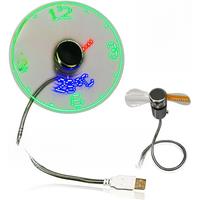 USB Fans Time And Temperature Display Creative Cool Gift Mini Fan With LED Light USB Gadgets Laptops PC Dropship New Products