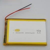 3.7V 6000mAh 22.2Wh Rechargeable Li-Polymer Li Lithium Battery 906090 For PSP GPS ipod PAD MID Portable Power Bank Tablet PC