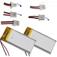 2pcs 3.7V 350 mAh Polymer Li Lithium Lipo Battery JST 2Pin 1.0/1.25/1.5/2.0/2.54mm Plug 402040 For GPS Sat Nav Driving Recorder