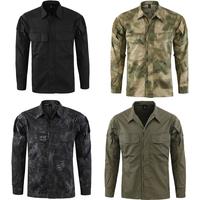 US Breathable training Combat Shirt Men Autumn Long Sleeve Military Shirt Paintball Camouflage Military tactics Clothing New