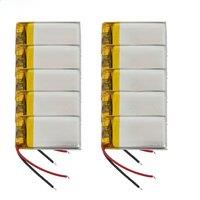 10pcs 3.7V 250mAh 0.925Wh Li Lithium Battery 501730 For Headphones Mp3 Glasses Bluetooth Speaker Car Camera DVR DVC LED Light