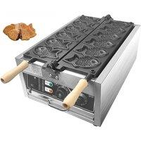 XEOLEO Taiyaki Maker Fish Waffle Machine Fish Cake Baking Machine 6 Pcs Fish Ice Cream Waffle Maker