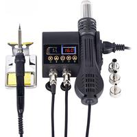 2 in 1 750W Hot Air Gun LCD Digital Display Welding Rework Station for Cell-phone BGA SMD IC Repair Soldering Iron Station 8898