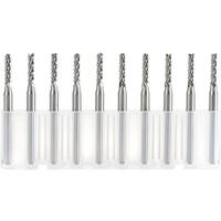 10pcs/set Solid Carbide Corn End mill Milling Cutter Bits D0.8, 1.0, 1.6, 1.8, 2.4, 3.1 PCB End Mill