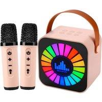 Kids Karaoke Machines 2 Microphones, Mini Wireless Bluetooth Microphone for Children, Presents for Kids Ages 412, Christmas Stocking Fillers Gifts Fo