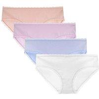Women's Cotton Knickers Cheeky Lace Trim Hipster Breathable Panties Ladies Underwear Multipack XL Multi