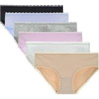 Women's Cotton Knickers Cheeky Lace Trim Hipster Breathable Panties Ladies Underwear Multipack M Assorted