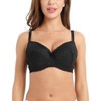 Women's Plus Size Bra Curvy Signature Lace Push-up with Underwire Contour Bra 34D-44FF 36E Black