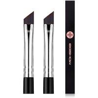 EIGSHOW Eyeliner Makeup Brush 2PCS Makeup Angle Eyebrow Kabuki Brushes, Portable Eye Powder Foundation Brush, Beauty Cosmetic Tool (E835) BLACK(2 PCS)