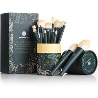 EIGSHOW Makeup Brushes 18pcs Professional Makeup Brush Travel Set with Cylinder 2 Cup Holders, Premium Synthetic Foundation Powder Concealer Blush Ble