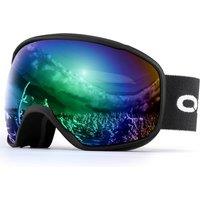 Odoland OTG Ski Goggles with Antifog, Antiglare Lens UV400 Protection Adult Snow Goggles, Double Spherical Goggles for Skiing Skating Snowmobiles an