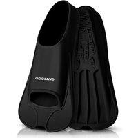 Odoland Premium Swim Fins, Light Weight Snorkel Training Fins Adjustable Feet Fins for Swimming Snorkeling Diving, Silicone Smooth Swimming Flippers M
