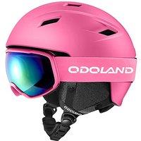 Odoland Ski Helmet Kit with Ski Ski Goggles, Snowboard Helmet for Men Women Teens Kids, Adjustable Ski Helmet and UV400 Protection Ski Goggles Pink S(