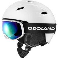 Odoland Ski Helmet Kit with Ski Ski Goggles, Snowboard Helmet for Men Women Teens Kids, Adjustable Ski Helmet and UV400 Protection Ski Goggles White L