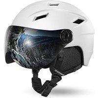 Odoland Ski Helmet with VLT 18% Lens Visor Great for Skiing, Light Weight and Adjustable Ventilation Advanced Competition Snow Helmet with Warm Fluffy
