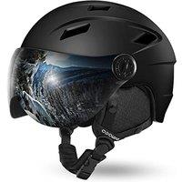 Odoland Ski Helmet with VLT 18% Lens Visor Great for Skiing, Light Weight and Adjustable Ventilation Advanced Competition Snow Helmet with Warm Fluffy