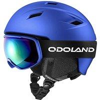 Odoland Ski Helmet Kit with Ski Ski Goggles, Snowboard Helmet for Men Women Teens Kids, Adjustable Ski Helmet and UV400 Protection Ski Goggles Blue S(