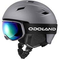 Odoland Ski Helmet Kit with Ski Ski Goggles, Snowboard Helmet for Men Women Teens Kids, Adjustable Ski Helmet and UV400 Protection Ski Goggles Grey M(