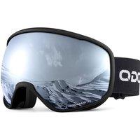 Odoland OTG Ski Goggles with Antifog, Antiglare Lens UV400 Protection Adult Snow Goggles, Double Spherical Goggles for Skiing Skating Snowmobiles an