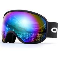 Odoland OTG Ski Goggles with Antifog, Antiglare Lens UV400 Protection Adult Snow Goggles, Double Spherical Goggles for Skiing Skating Snowmobiles an