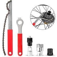 Odoland Bike Chain Removal Tool Kits Bicycle Repair Tool Kit include Bike Crank Extractor, Spanner, Bracket Remover, Bicycle Flywheel Chain Sprocket R