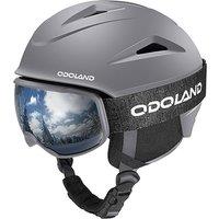 Odoland Ski Helmet with VLT 18% Ski Goggles Combo for Skiing Snowboard, Light Weight Adjustable Ventilation Snow Helmet with Warm Fluffy Earpads for M
